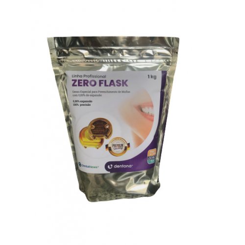 Gesso Pedra Branco Especial Zero Flask 1Kg - Dental News