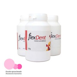 Resina Acrílica Semiflexível FlexDent 100g Rosa Claro Resina Acrílica Semiflexível FlexDent 100g Rosa Claro