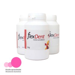 Resina Acrílica Semiflexível FlexDent 100g Rosa Escuro Resina Acrílica Semiflexível FlexDent 100g Rosa Escuro