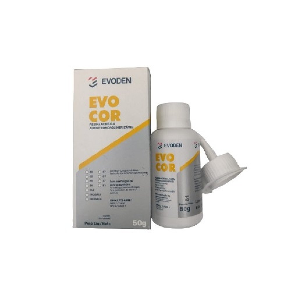 Resina Acrílica Auto/Termo Evocor 60 50g - Evoden